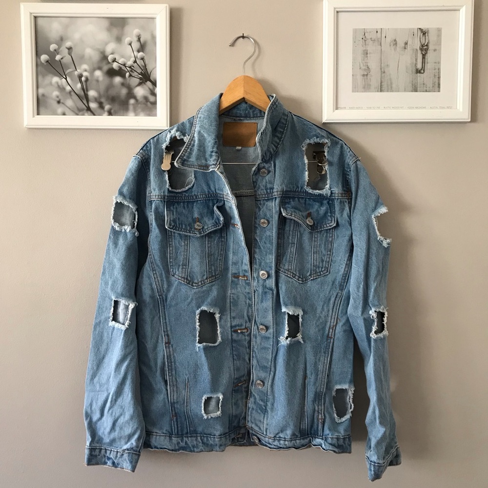Oversized Jean Jacket (Distressed)